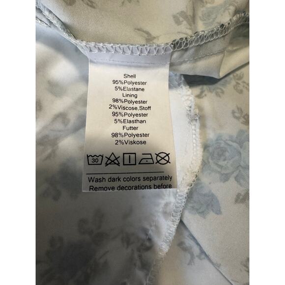 Scarlett Darkness Blue Floral Victorian Floral Milkmaid Dress NWT (Size M) - Picture 7 of 8